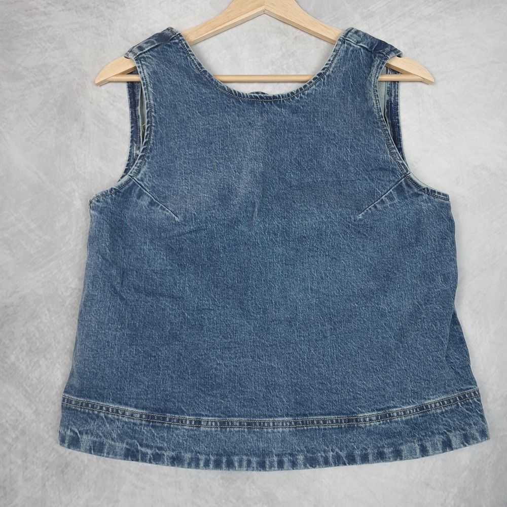 Abercrombie & Fitch Denim Vest Top Womens Small Blue Scoop Neck Casual Stretch